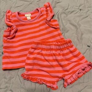 Cat & Jack Pink and Orange Striped Baby Top